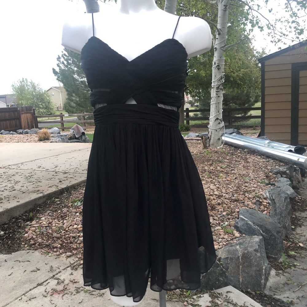 Hailey Logan Adrianna Papell Cut Out Chiffon Dress